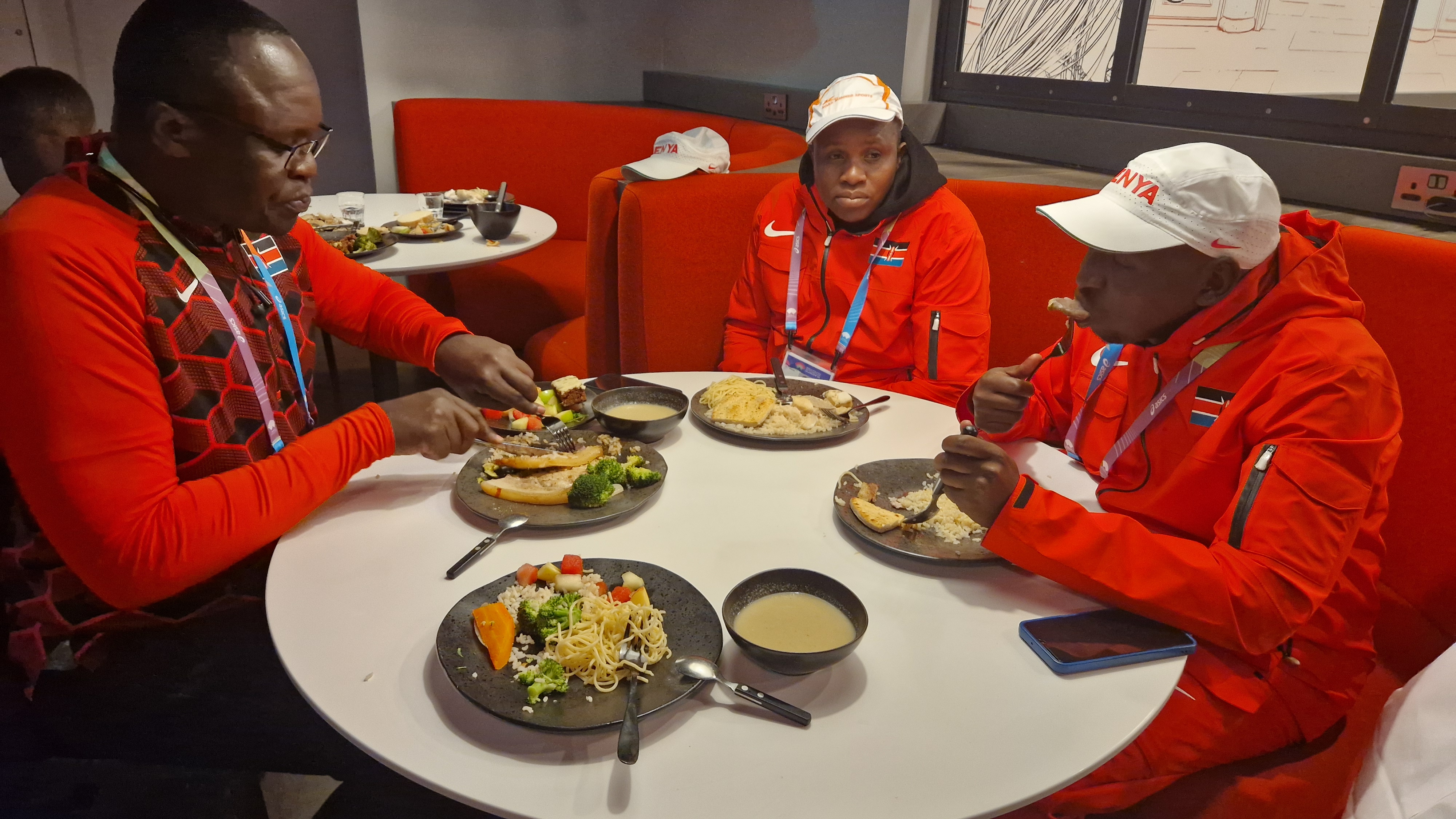 Dinner with Kenyan team officials and staff