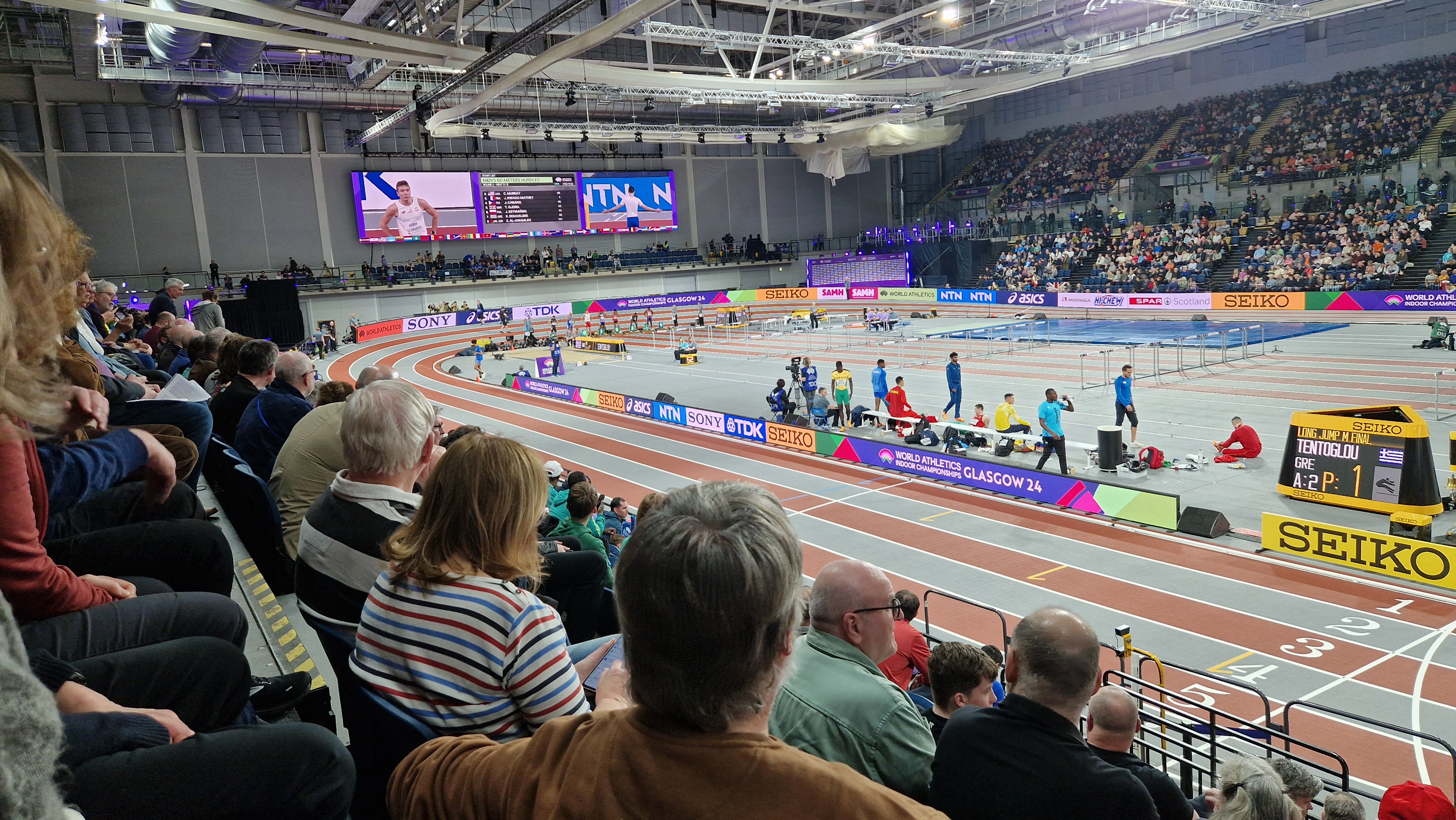 Track view of athletes and audience